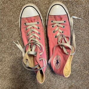 Pink high top converse, size 8.5 women’s